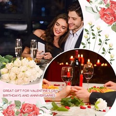 50 Pcs Artificial Rose Flower Bulk Realistic Silk Fake Roses Beige Champagne