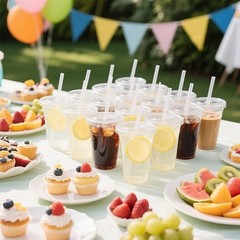 32 oz Sets Clear Plastic Cups with Lids and Straws, Sturdy & Food Safe 32oz 50