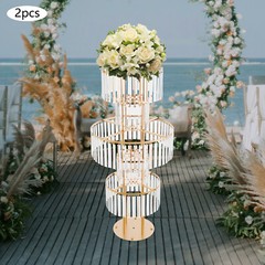 2Pcs 5 Tier Acrylic Flower Stand With Pendants Party Wedding Event Desktop Decor