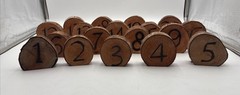 Rustic Wedding Table Number Wood Slices 1-20 Approx 4” T By 4” By 1.25” READ