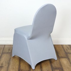 10 Silver Spandex Fitted Banquet Chair Covers Wedding Reception Decorations
