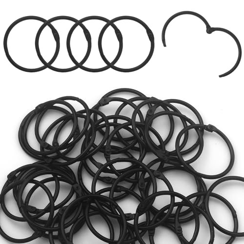 50 Pack Inch Binder Rings, Black Loose Leaf Binder Ring 1-1/2 Inch 1-1/2 Inch