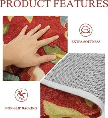 Alfombra De Pasillo De 2 x 8 Pulgadas, Caminos De Pasillo Florales Antideslizant