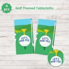 2 Pack Golf Party Tablecloths, 51×87» Plastic Disposable Rectangle Golf Tabl…