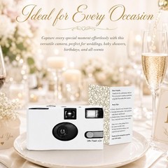 Entallor 6 Pack Disposable Cameras Bulk for Wedding with 6 Pack, White