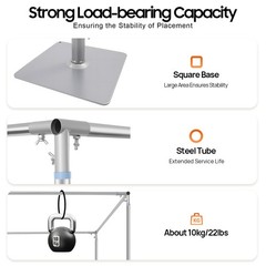 10FT Adjustable 4 Post Height Canopy Mandap Hardware Kit Wedding Party Stand