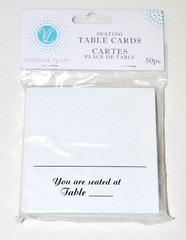 New Victoria Lynn White Table Seating Cards for Weddings Parties Events 50pc