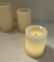 3pk 6″ x 3″ LED Flameless Black Wick Candle Cream – Threshold Read