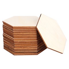 25Pcs Premium Wood Slices Hexagon Design Wooden Name Tags for Wedding Decoration