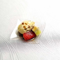 3″ Clear Single Serve Plastic Dessert Appetizer Wave Plates Wedding Party SALE