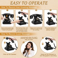 ROOMEDAL Audio Guest Book Wedding Phone,Vintage Voice Message Recorder Telephone