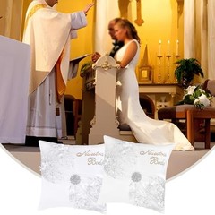 1 Pair of Wedding Kneeling Pillow Covers, 16X16 Inch Embroidered Nuestra Gz-01