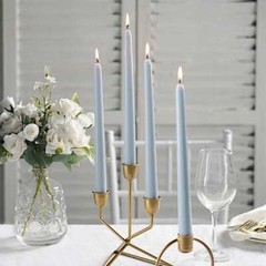 10″ tall Dusty Blue Premium Taper Candles Wedding Centerpiece Decorations