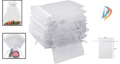 Versatile 50pcs Organza Gift Bags in Mixed Colors with Secure Drawstring Closure