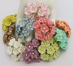5/8″ -1.5cm – Pastel Wedding Craft Scrapbook Small Cottage Paper Flower (S10m)