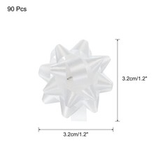 90pcs 1 1/4″ Mini Star Gift Bows Christmas Bows for Gift Wrapping, White