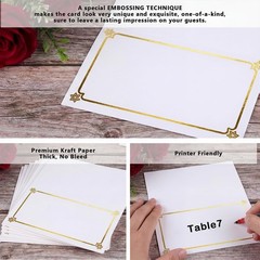 50 PCS Premium Place Cards Table Setting Name Decoration Gold Foil 2×3.5 Inch