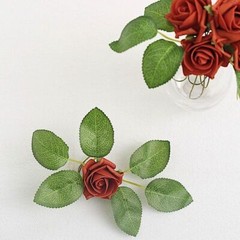 24 TERRACOTTA 2″ Mini FOAM ROSE Flowers Stems Wedding Events Decorations