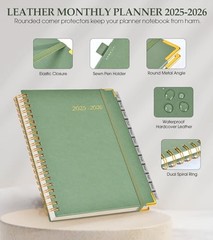 Academic Planner 2025-2026, Weekly and Monthly Calendar Planner from July Green