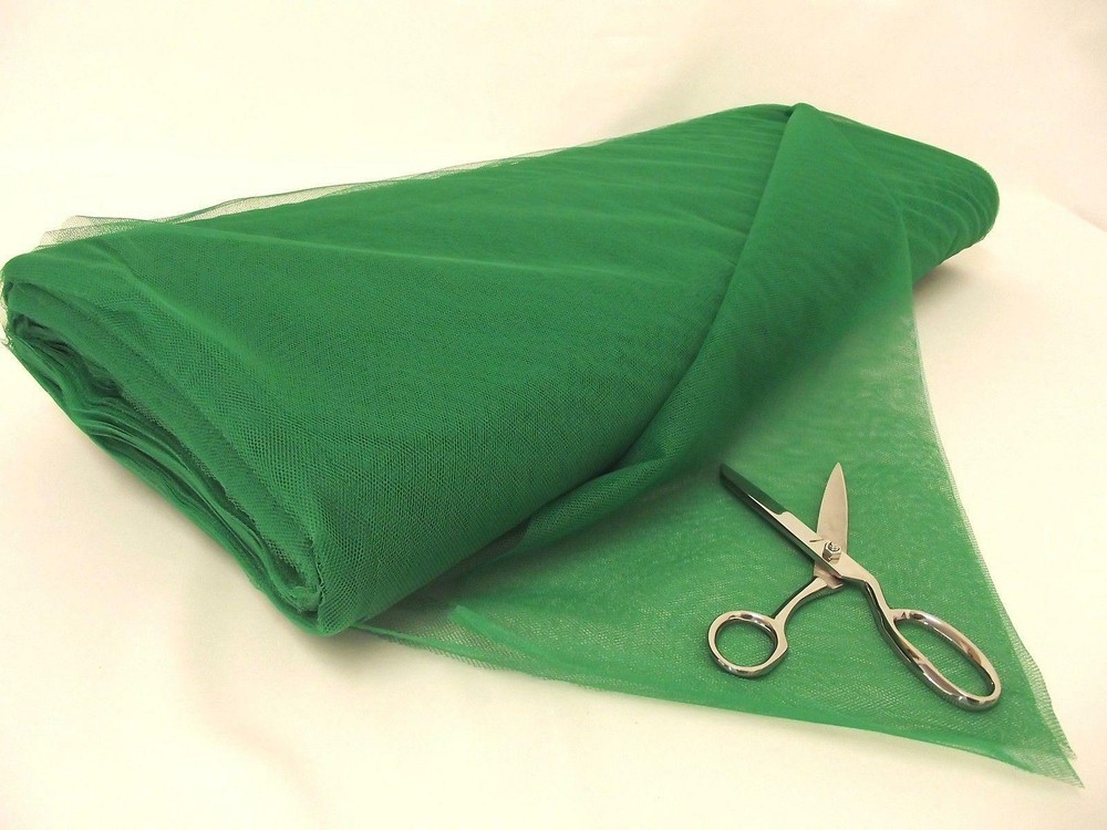 Dress Net 100% Polyester Tulle Fabric Material – BOTTLE GREEN