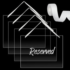 2 Pcs Clear Acrylic Hanging Sign 8.66″x11″ Wedding Chair Signs Reserved Seating