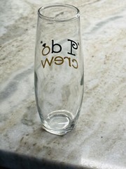 “I do crew”Stemless Bridal Champagne Flute Glass 9.6oz Wedding Bridal Shower-NEW