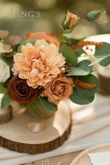Ling’s Moment Terracotta Artificial Flowers with Vase Table Decorations Weddi…