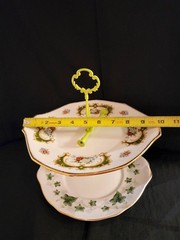 Mismatched 2 Tiered Serving Dessert Tray Stand Duchess Ivy & Queens Bone China