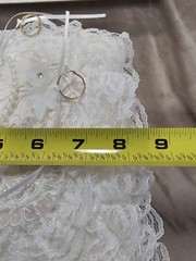 Lillian Rose Ring Bearer Pillow Vtg Layers of Lace Sequins Faux Pearls Ribbons