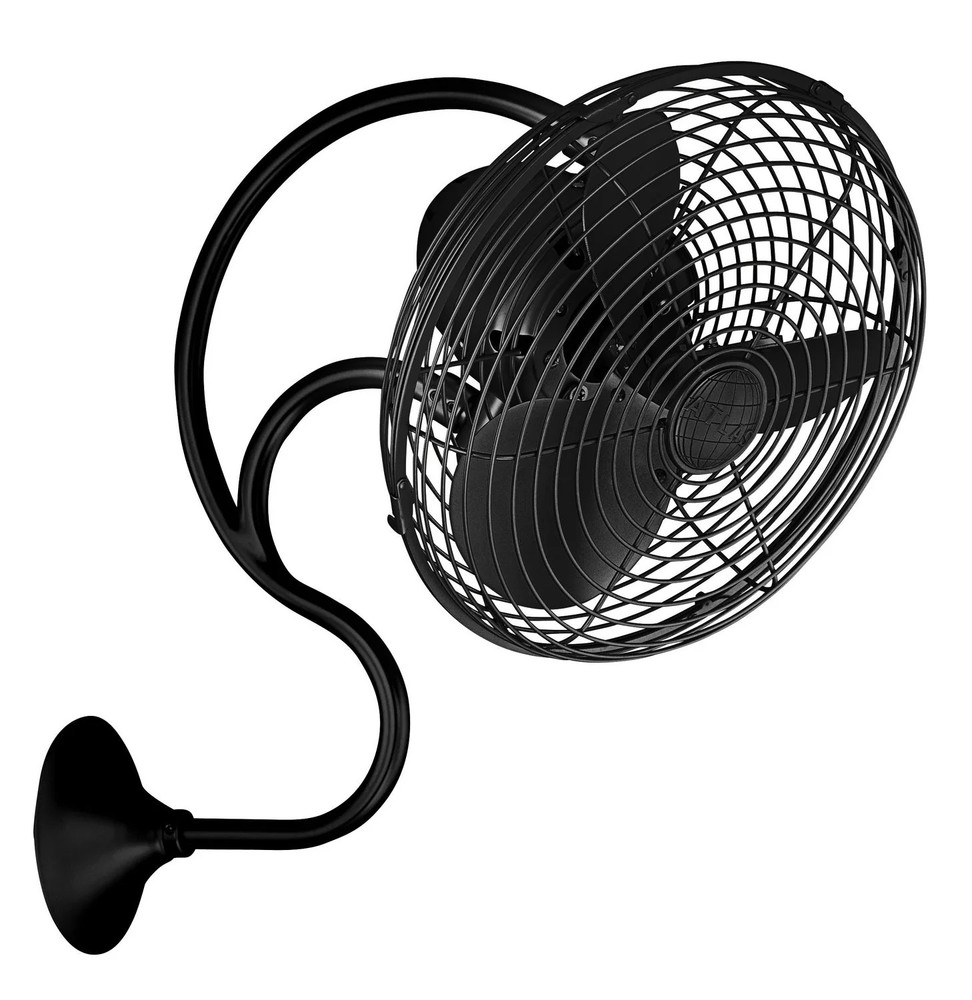 Matthews Fan ME-BK Melody 3-speed oscillating wall-mounted Art Nouveau style fan