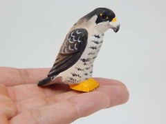 Falcon Hawk Cake Top Bride Groom Love Bird Wedding Engagement Carved Wood Statue