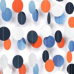 Blue-Silver Orange Space Party-Decorations Streamers-Garland – 52Ft Graduation 2