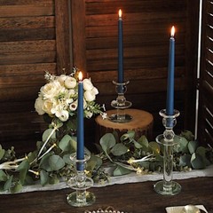 24 Navy Blue Premium 10″ Taper Candles Unscented Dinner Party Wedding