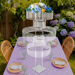 Metal Wedding Flower Stand Crystal-like Pedestal Stand 10kg/22lbs For Parties