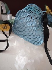 wedding: 2 flower girls baskets with Sola wooden sunflowers & roses.plus 2 packs