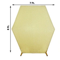 CHAMPAGNE 8 ft Metallic Spandex Hexagon STAND COVER Wedding Party Decorations