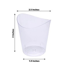 24 Clear 4 oz Mini Wavy Rim Plastic Dessert Cups Party Events Tableware Supplies