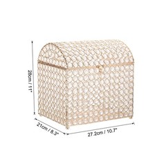 Crystal Card Box with Heart Lock, 10.7″ x 8.3″ x 11″ Wedding Card Box Gold