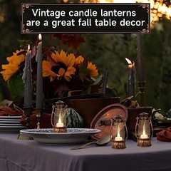 12Pcs Mini Lantern Decorative with Flickering LED Candle, 6Inch Brown-12pcs