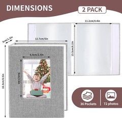 vivinin 2 Pack Photo Album 4×6, Linen Cover Photo Book, Small Photo Album Book f
