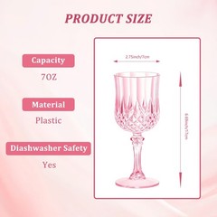 7OZ Plastic Wine Glasses, Disposable Goblets Drinking Glasses Crystal Vintage…