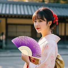 2 Pieces Handheld Fans,Silk Folding Foldable 2 PCS, Chinese Color Flower2