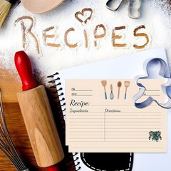 100 Sheets Recipe Cards, 4×6 Inches Double Sided medium, light brown