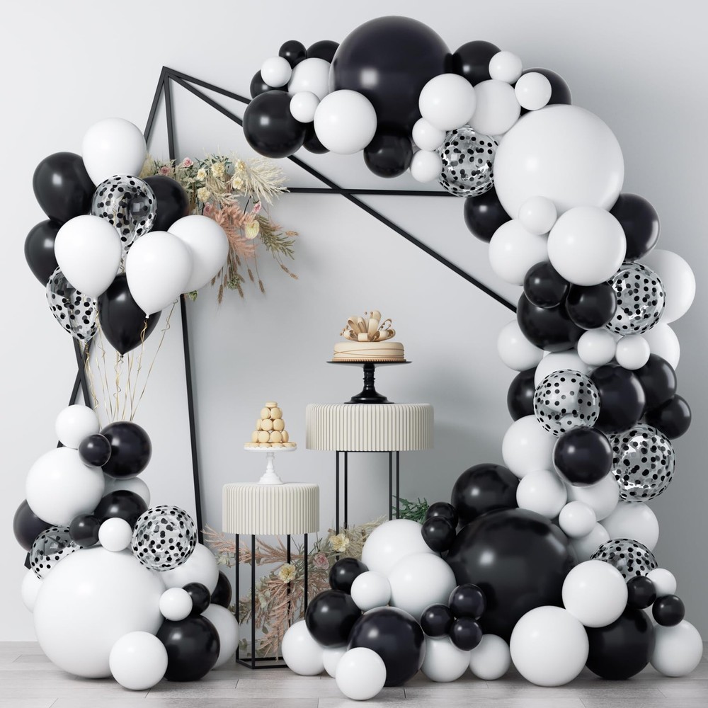 COKAOBE Black and White Balloon Garland Arch 18in 12in 10in 5in,