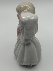 Vintage 1960s Glossy Porcelain Bride And Groom Figurine Cake Topper 4” Inches