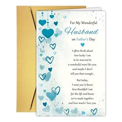 Heartfelt Fathers Day Card for Husband, Double Sided Fathers Day Card Gift fr…
