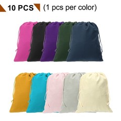 10pcs Velvet Gift Bags 7.9″ x 9.8″ Drawstring Jewelry Pouches, 10 Colors