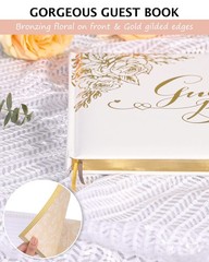 Wedding Guest Book Gold Foil Hardcover 9×7 Personalized Sign In Photo Album Set