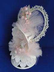 New Vintage Wilton «Flowering Bell» wedding Cake Top with Pink , 103-2174, 1983
