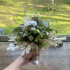 Beautiful Bridal Wedding Bouquet Lovely Budget Friendly Faux Florals White Green